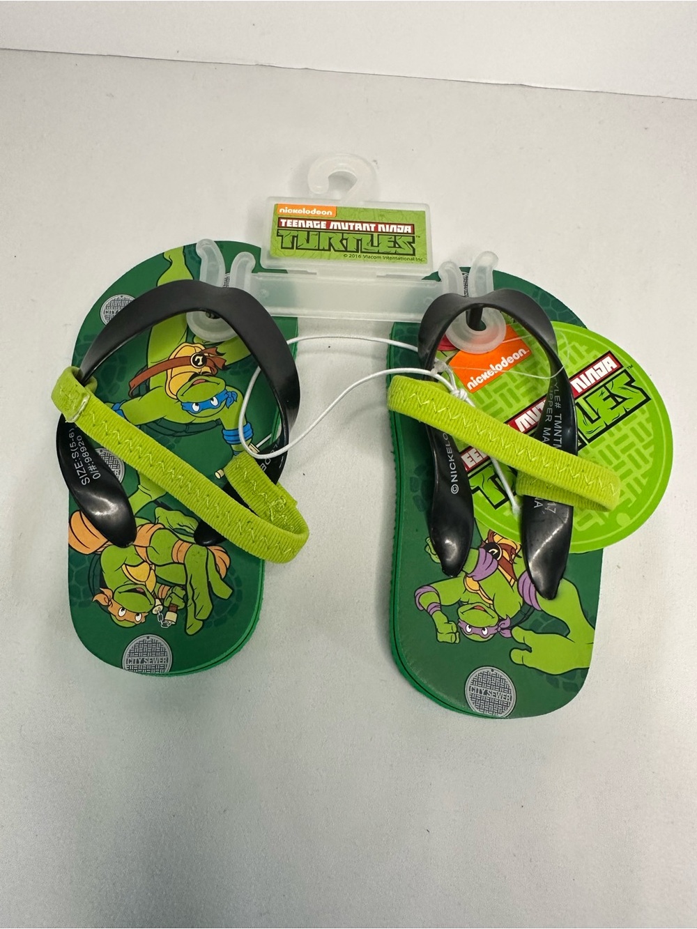 Teenage Mutant Ninja Turtles TMNT Toddler Slingback Flip Flops Size 5/6